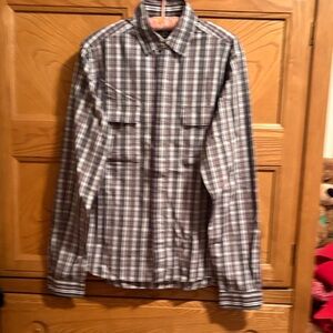 Steven Alan Blue and White Checkered Button Down Shirt